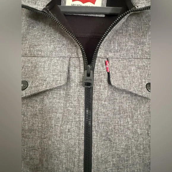 Levi's Men's Gray Thick Jacket with‎ Black Hood - Size S - Picture 2 of 11